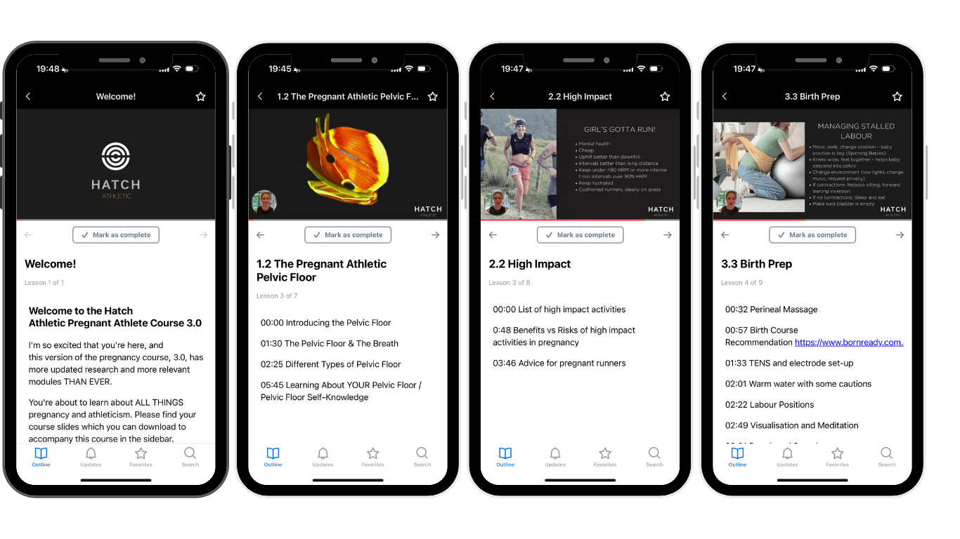 Pregnant Athlete Course on the Hatch app