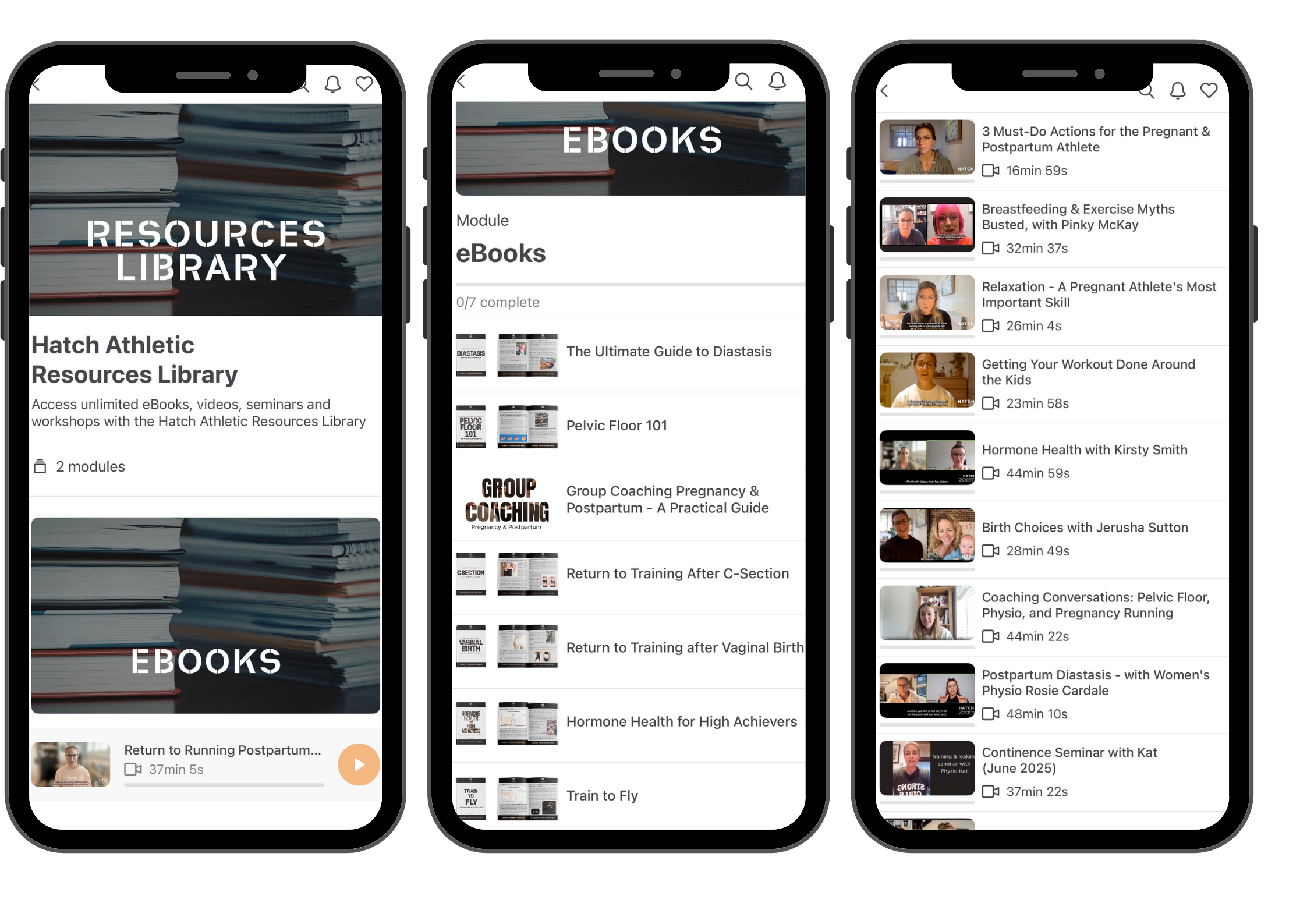 Hatch resource library in the app